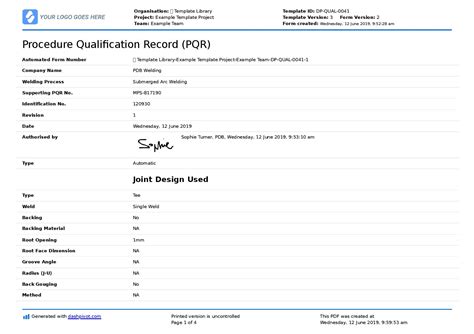 procedure qualification record pqr for metal fabricator|pqr for welding.